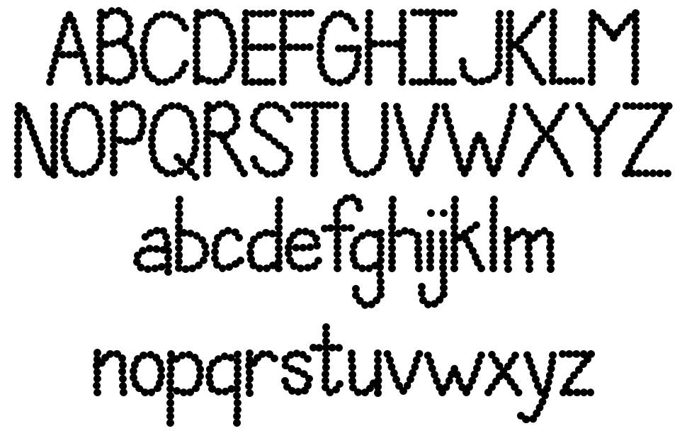 Janda Polkadot font specimens