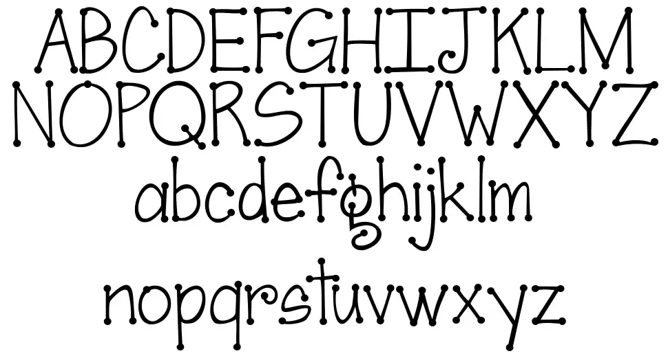 Janda Scrapgirl Dotsfont specimens