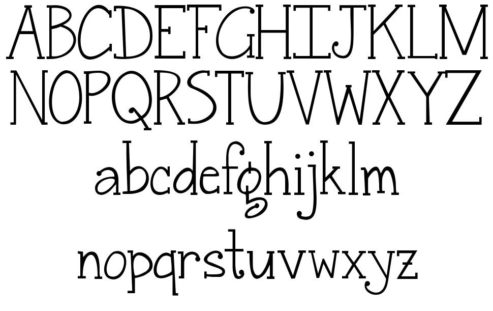 Janda Snickerdoodle Serif písmo Exempláře