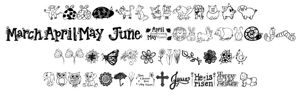 Janda Spring Doodles font specimens