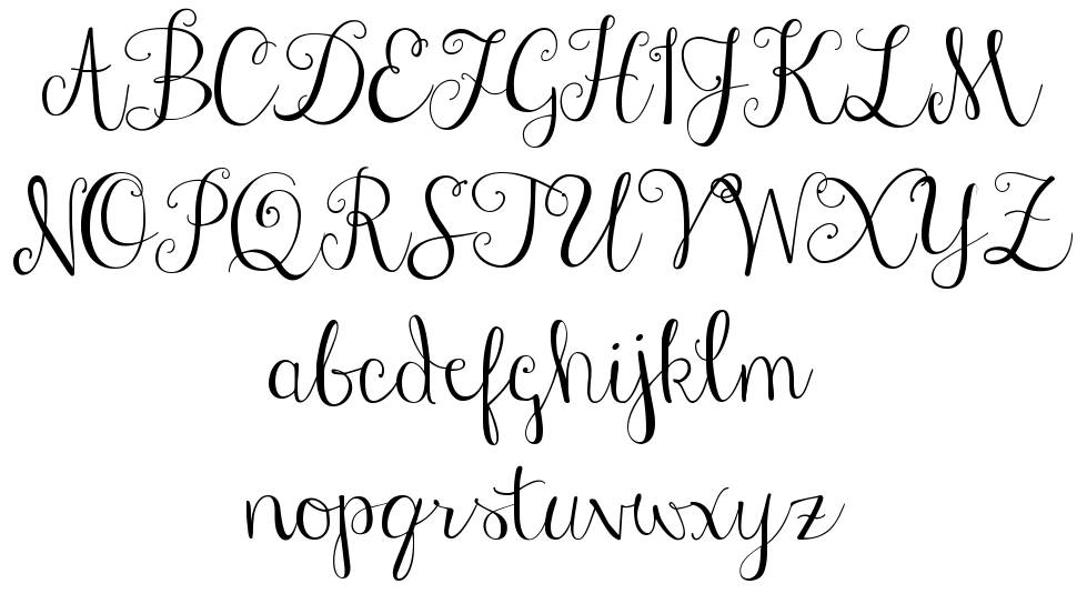 Janda Stylish Script font specimens