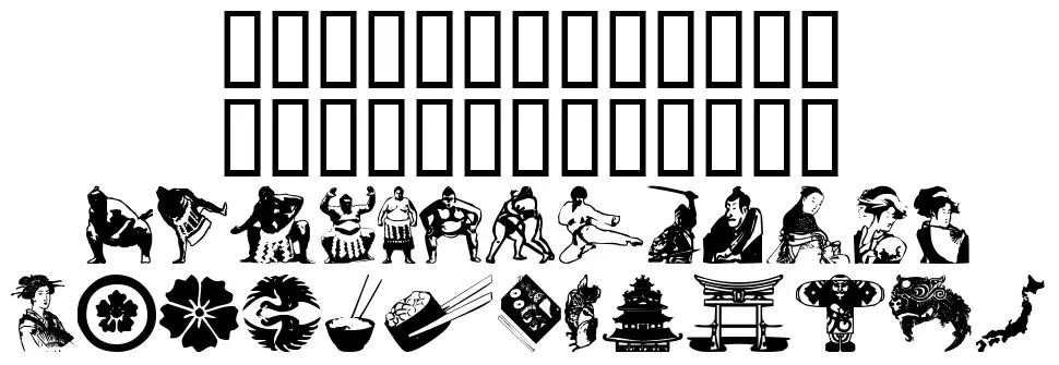 Japanapushfont specimens