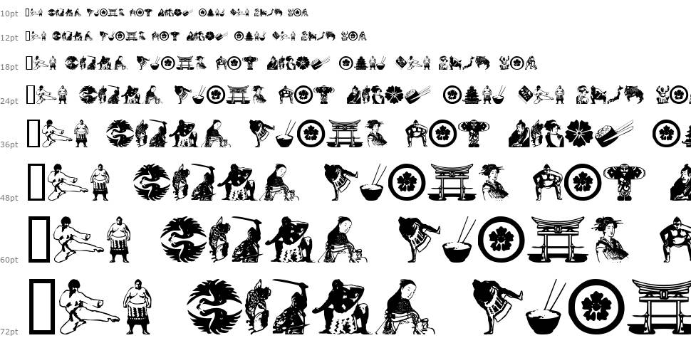 Japanapush písmo Vodopád