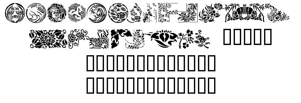Japanese Designs písmo Exempláře
