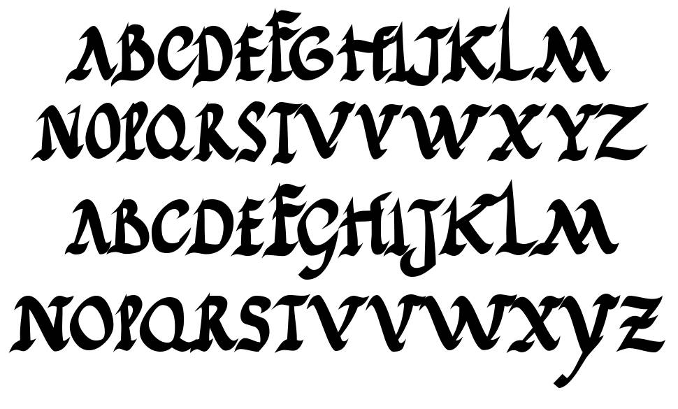 JGJ Roman Rustic font specimens