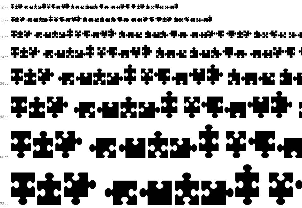 Jigsaw Pieces TFB шрифт Водопад