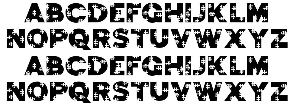 JigsawTrouserdrop-Regular 字形 标本