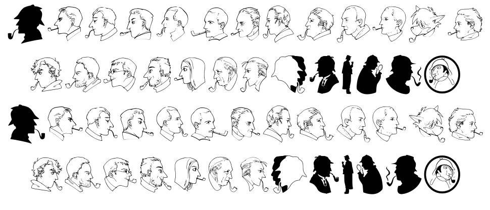 JMH Sherlock Dingbats font Örnekler