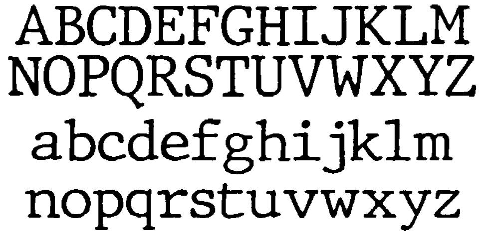 JMH Typewriter 字形 标本