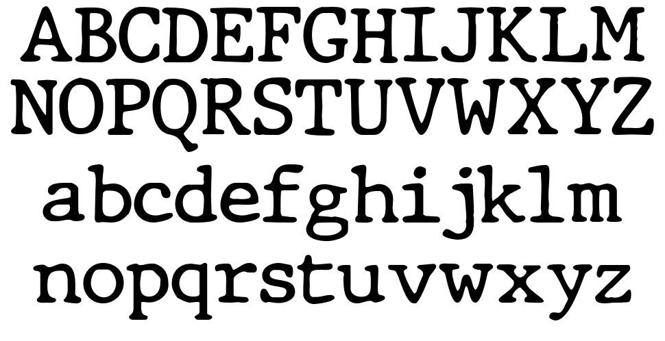 JMH Typewriter Dry font Örnekler