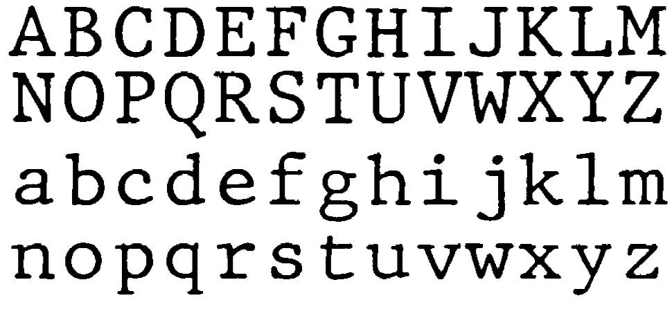JMH Typewriter Mono carattere I campioni