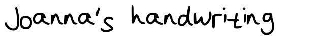 Joanna's handwriting font