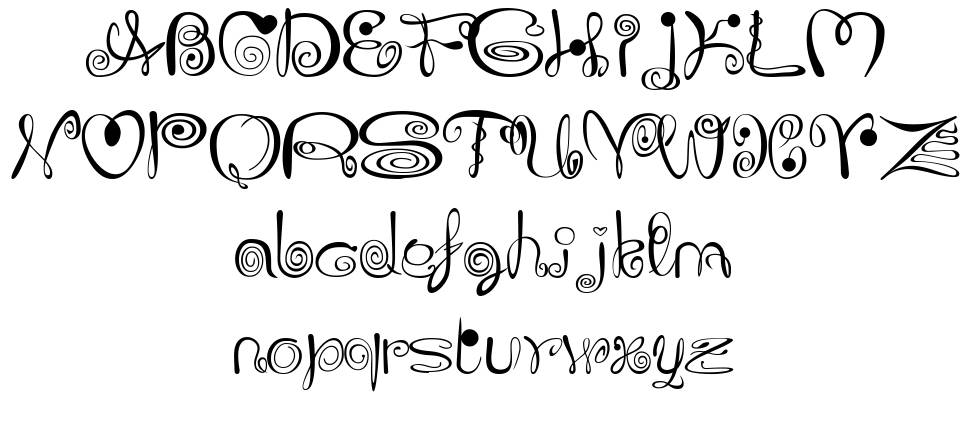 JoliScript 字形 标本