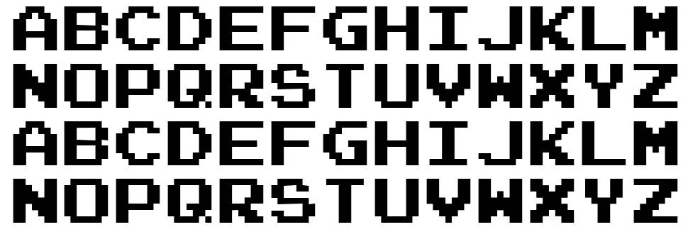 Joystix font specimens