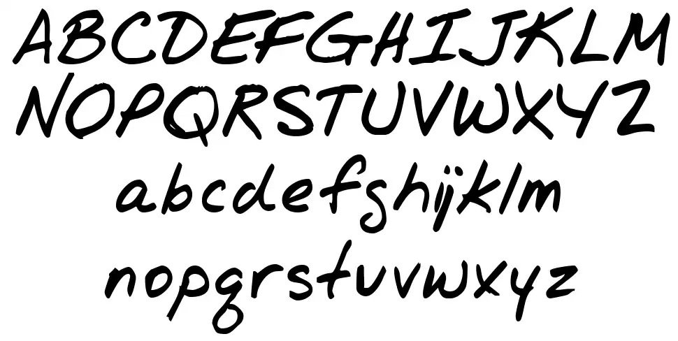 JR! Handfont specimens