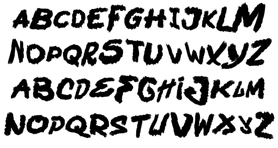 Jump Scare font specimens