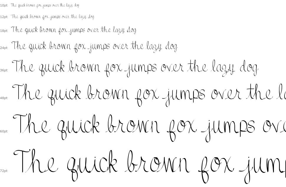 Just Coles Cursive font Waterfall