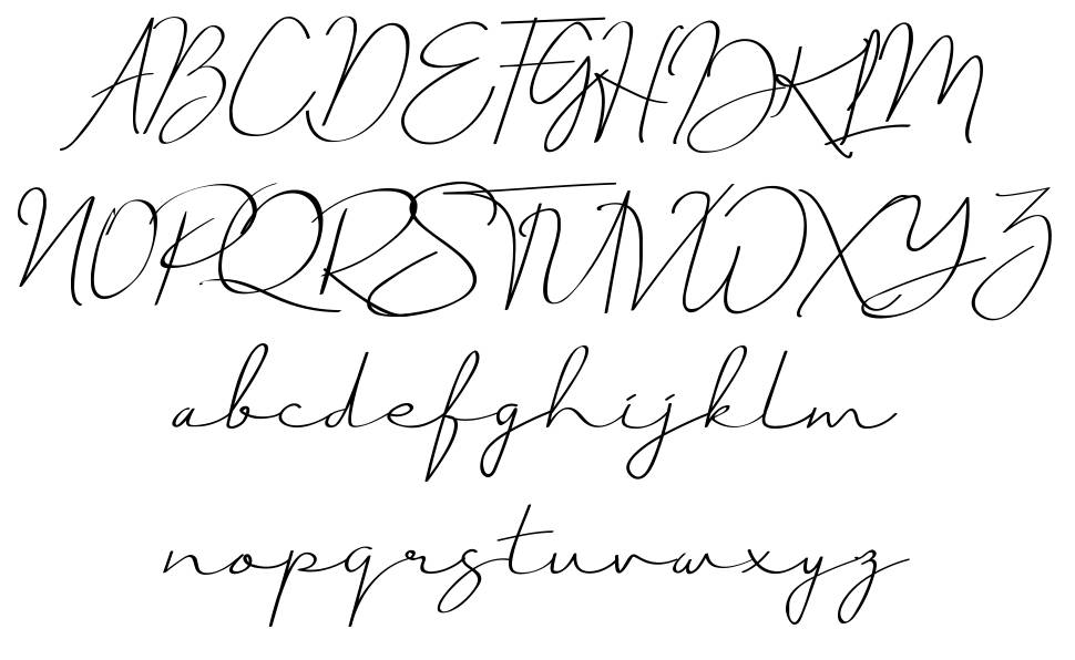 Just Signature font specimens