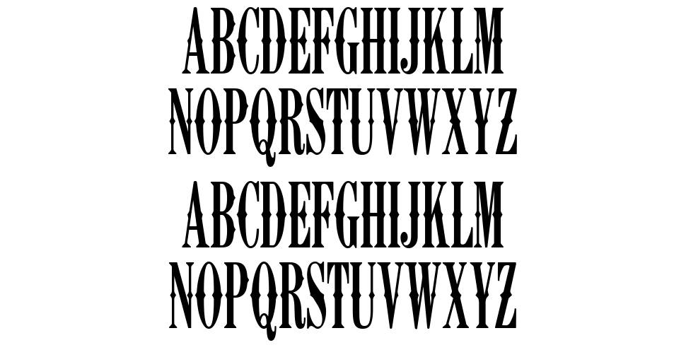 K22 Ambelyn Condensed font specimens
