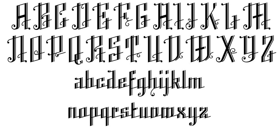 K22 Angular Text font specimens