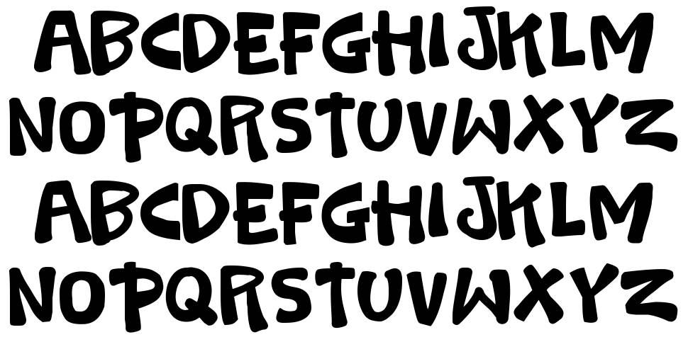 K26 Swashbuckle font specimens