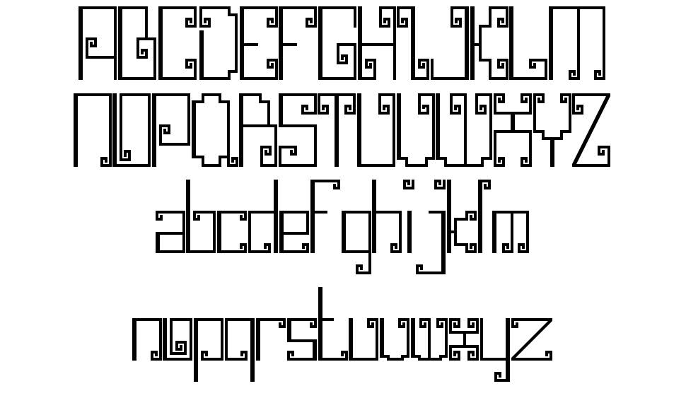 Kabasaran písmo Exempláře