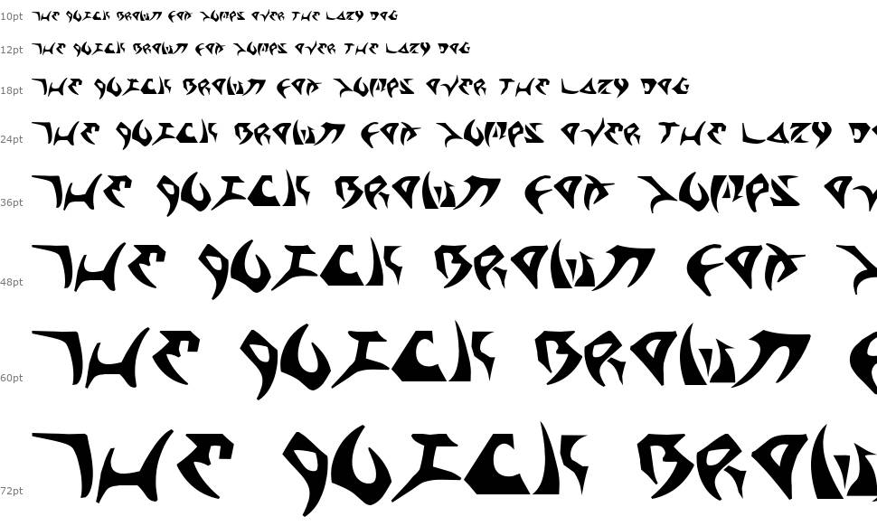 Kahless font Waterfall