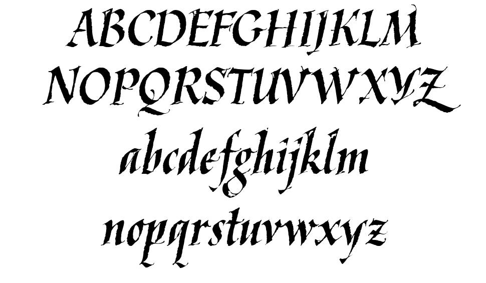 Kaligrafi-latin fuente Especímenes