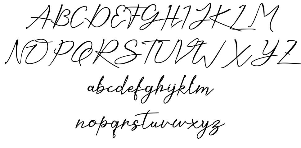Kaliurang Signature font Örnekler