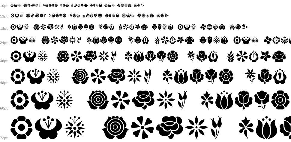 Kalocsai Flowers шрифт Водопад