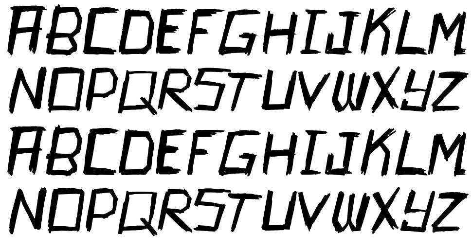 Kamikaze font specimens