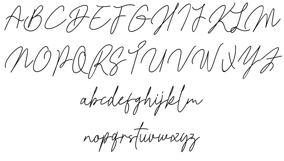 Kamila Signature font specimens