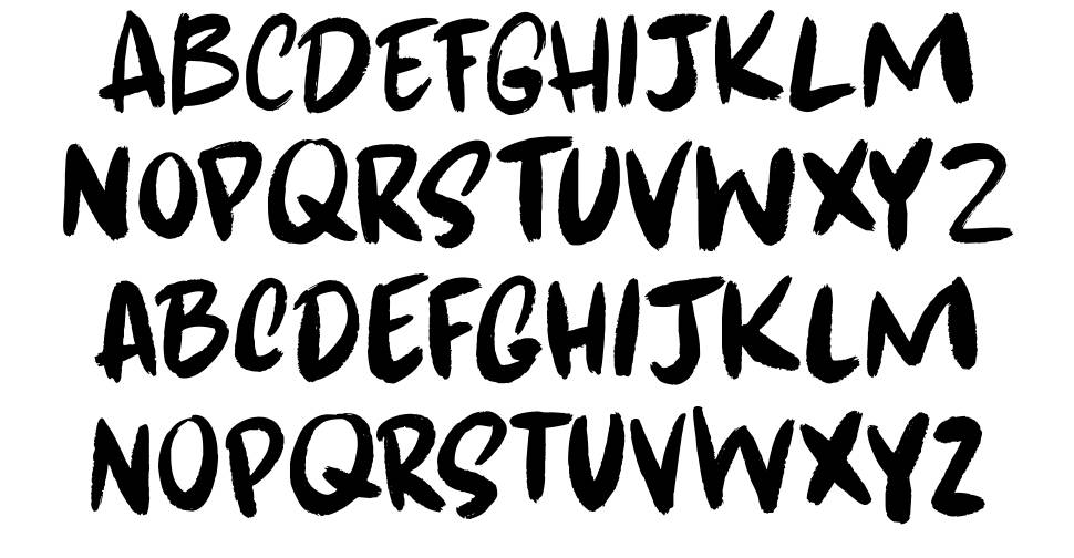 Kapsalon Brush font specimens