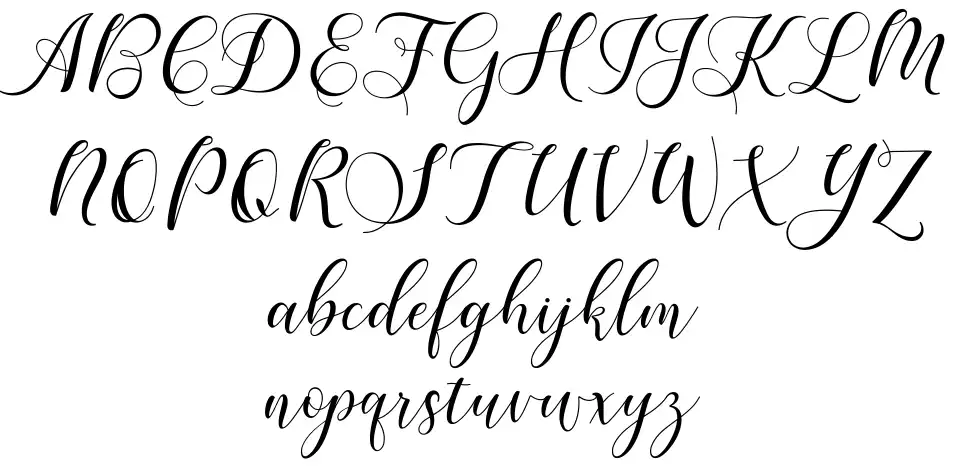 Karliyna Script fonte Espécimes