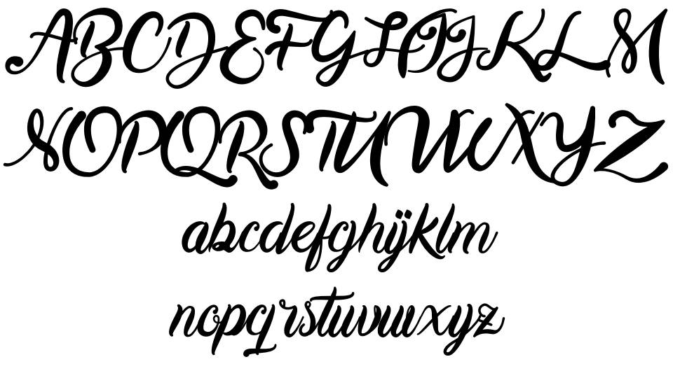 Karmila Script font specimens