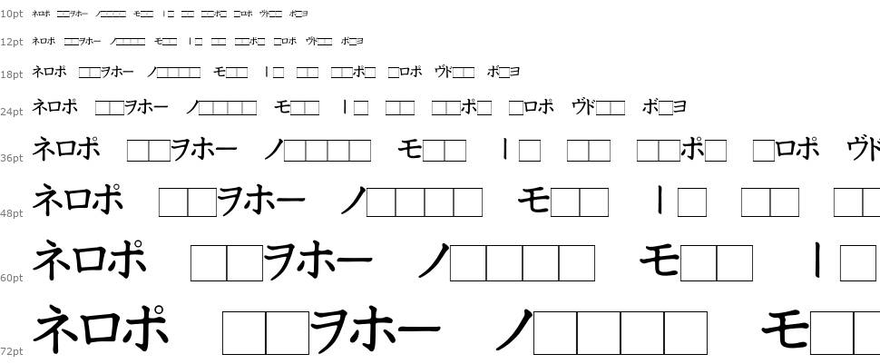 Katakana font Şelale