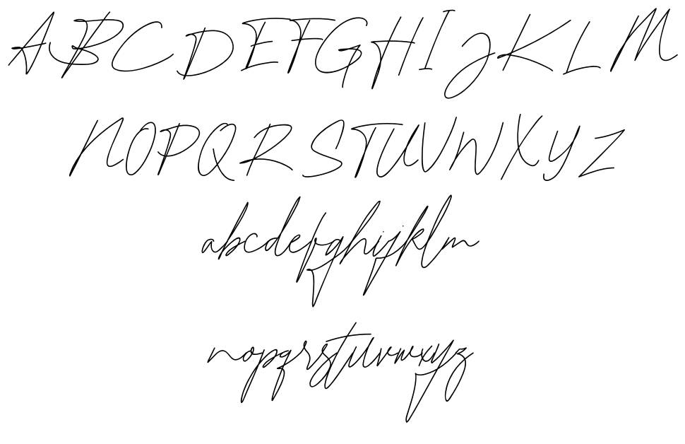 Katrina Signature písmo Exempláře