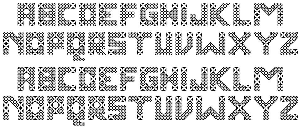 Kawung Textile font specimens