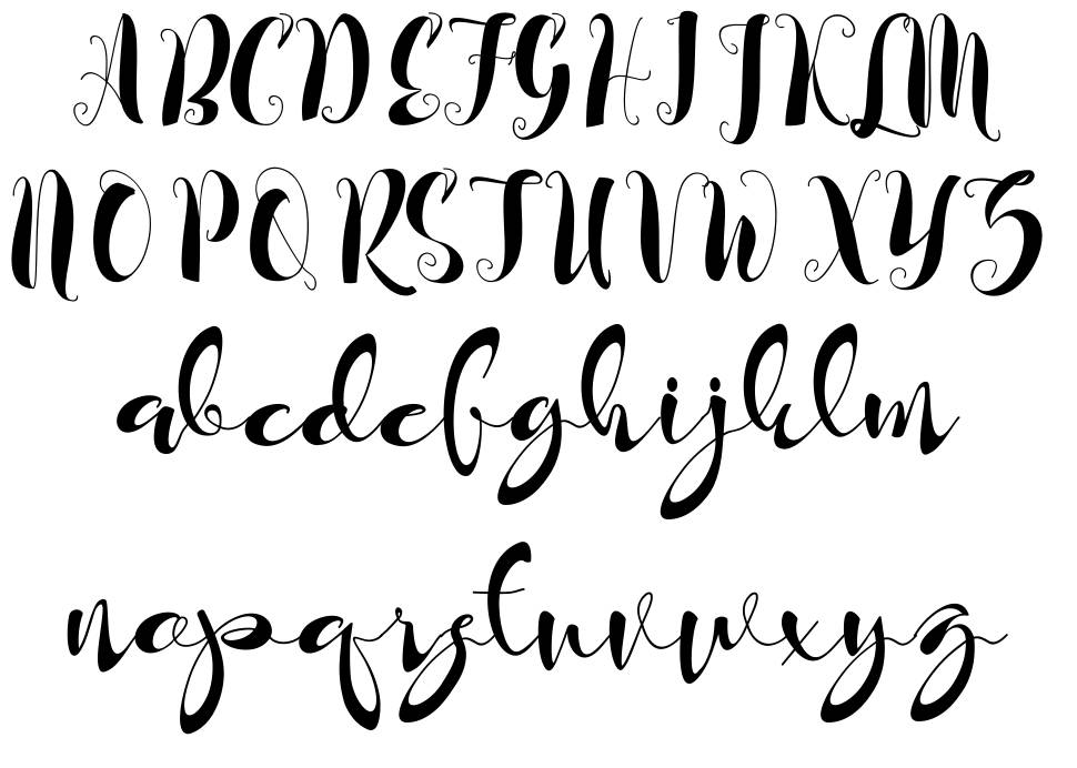 Kayla font specimens