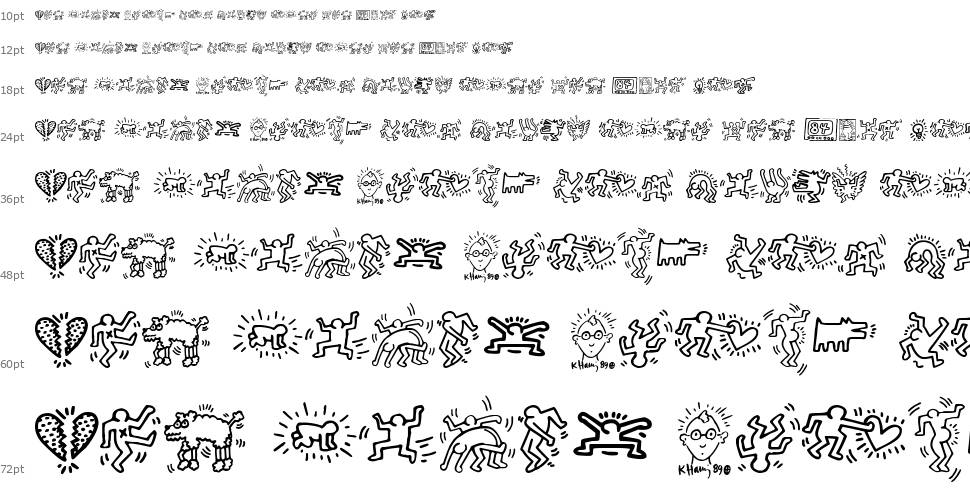 Keith Haring písmo Vodopád