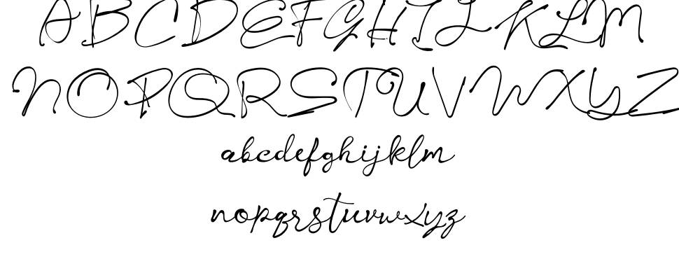 Kelly Signature font specimens