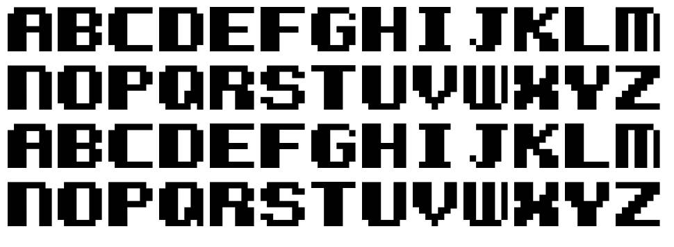 Kemco Pixel písmo Exempláře