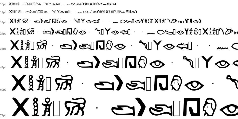 Kemetic Alphabet 3.200 BCE font Şelale