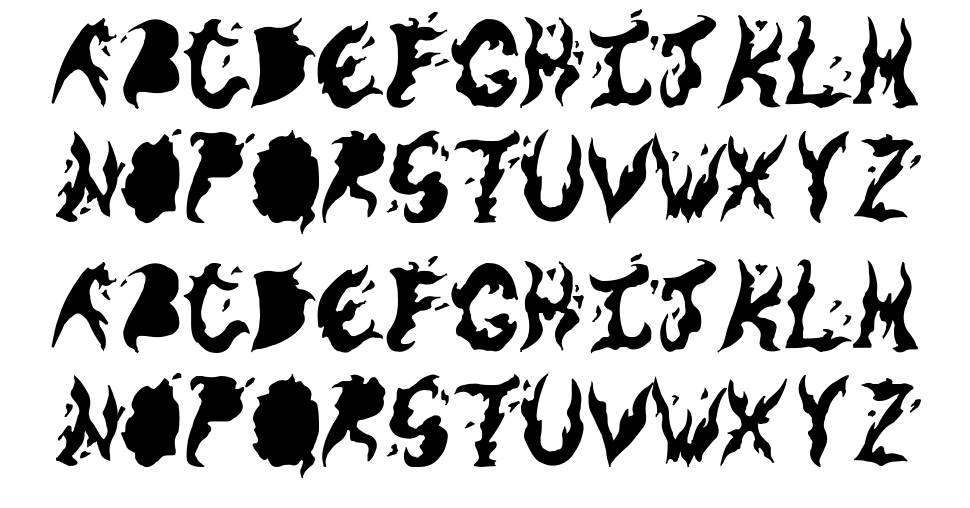 Keneel Messy font specimens