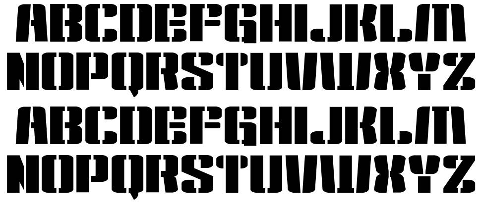Kensuco Stencil G font specimens
