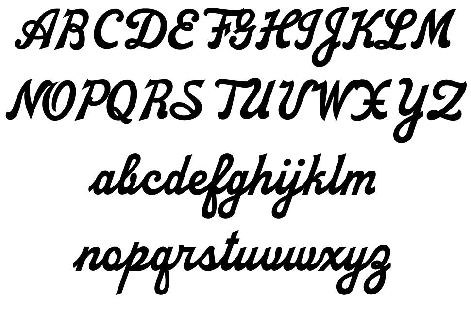 Kerney Script písmo Exempláře