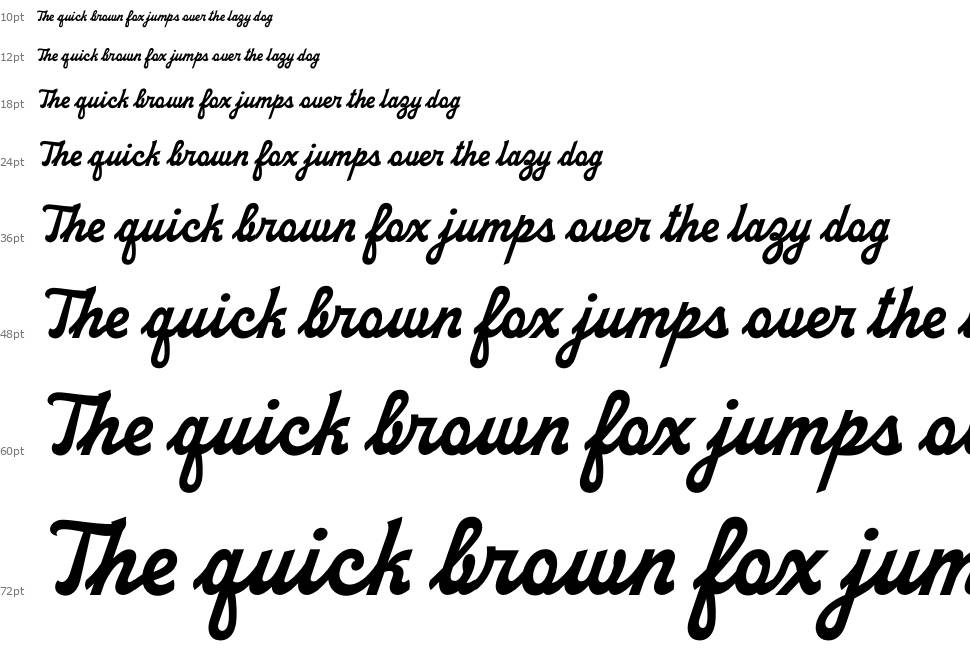 Kerney Script font Waterfall