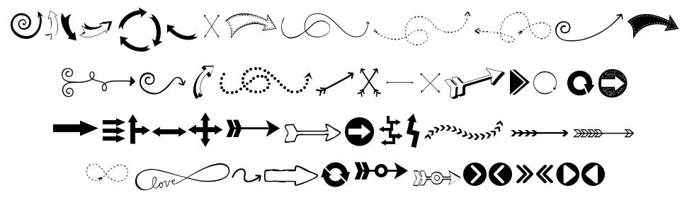 KG Arrows font specimens