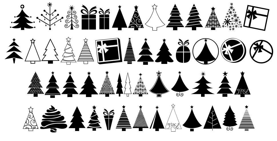 KG Christmas Trees шрифт Спецификация