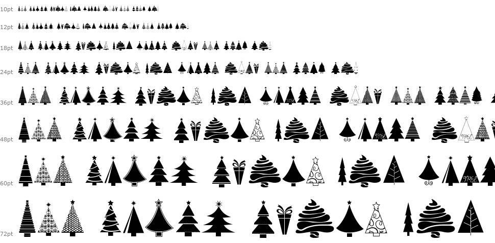 KG Christmas Trees schriftart Wasserfall